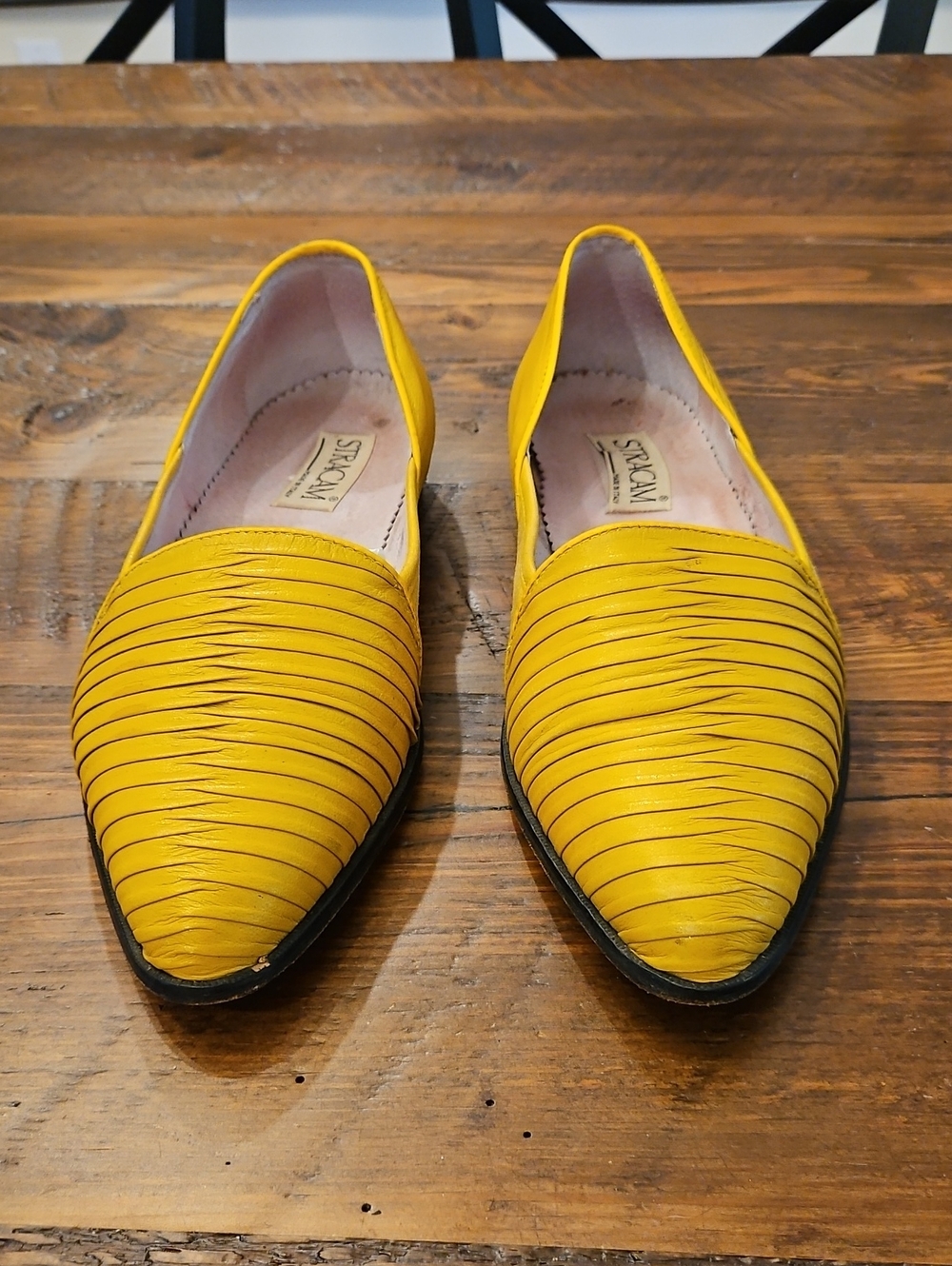 Men’s  Vintage Stracam Yellow Leather Slip-On Loafers